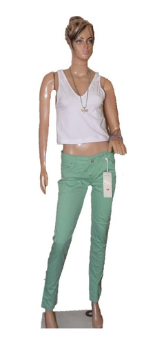 Scombro Pantalon Chupin Verde Modelo Alexandra Promo
