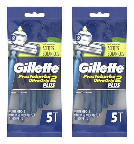 Pack X2 Máquina De Afeitar Gillette Prestobarba Ultragrip 5u