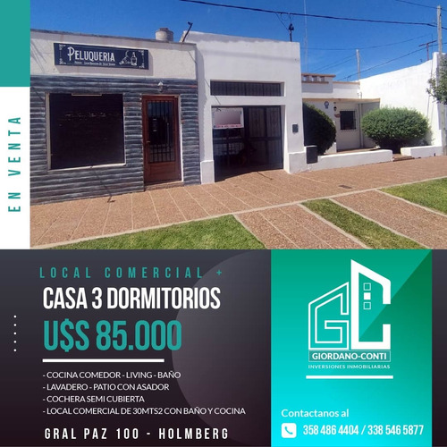 En Venta Casa De 3 Dormitorios Con Local Comercial