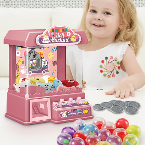 Máquina De Pegar Caseira+10 Jogos De Salão De Bonecas De Pel