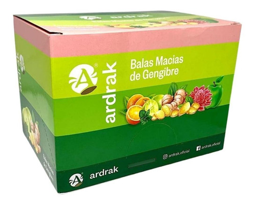 Bala Gengibre Frutas Cítricas 50g  Caixa C/ 12 Unid. Ardrak