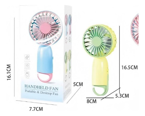 Ventilador De Mano Pequeño, Portátil, Recargable Y Plegable