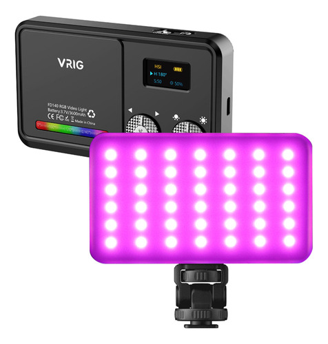 Luz De Vídeo Led Portátil Vrig Fd140 Rgb Para Cámara