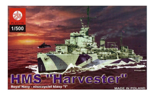 Barco Destructor Royalnavy Hms Harvester Barcos Escala 1:500