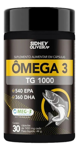 Omega 3, 1000mg 30 Capsulas Sidney Oliveira Jequiti Sabor Sem Sabor