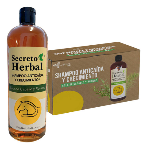  6 Pz Shampoo Natural Secreto Herbal Anticaída y Crecimiento con Romero y Cola De Caballo 1L