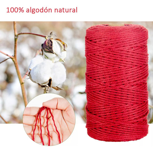 Cuerda Trenzada De Bricolaje Hecha A Mano 3mm/500m Algodón