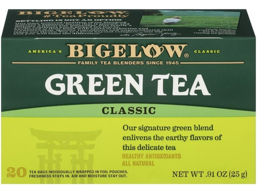 Bigelow Té Verde Clásico 20 Bolsitas