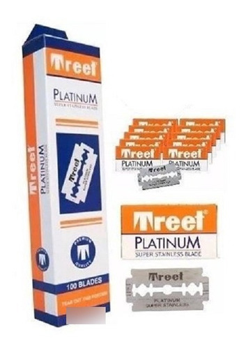 Hojas De Afeitar Doble Filo Treet Platinum - 200 Unid.