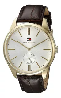 Reloj Tommy Hilfiger 1791170 Piel Genuina Cafe, Fondo Dorado