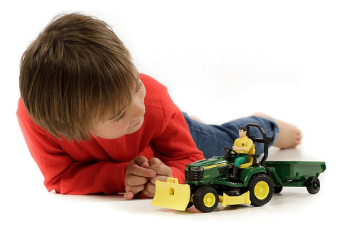 Bruder 09824 Bworld John Deere Lawn Trator W Trailer And...