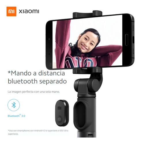 Xiaomi Mi Selfie Stick, Monopié Trípode Bluetooth, Gira 360º