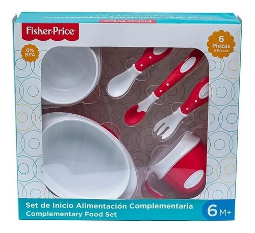 Set De Inicio Alimentación 6 Piezas Fisher Price Rojo 