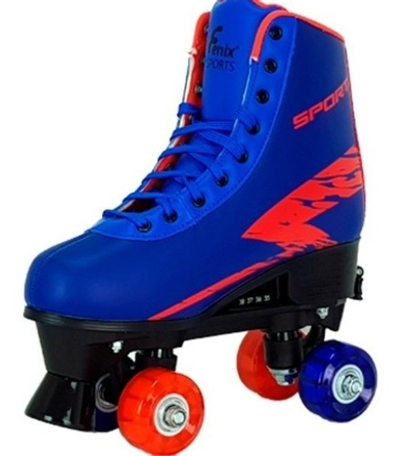 Imagem 1 de 7 de Patins Quad Roller Skate Ajustável Led Luz Azul Menino Fenix