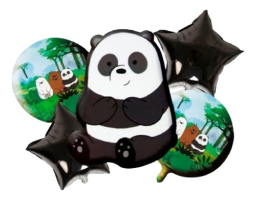 Bouquet 5 Globos Osos Escandalosos Panda