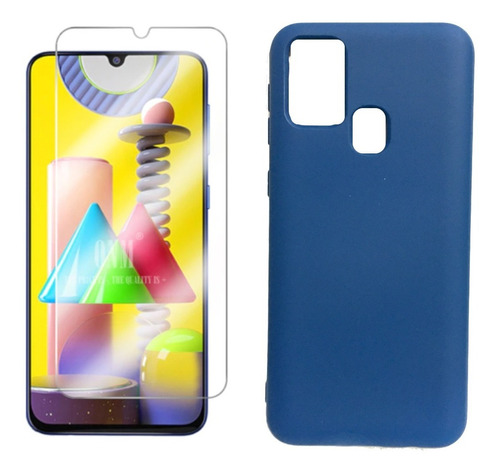 Protector Silicona Case Funda Samsung M31 + Vidrio Hd 9h