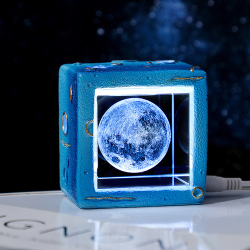 Lampara De Noche Led 3d Galaxia Bola Cristal, Sistema Solar