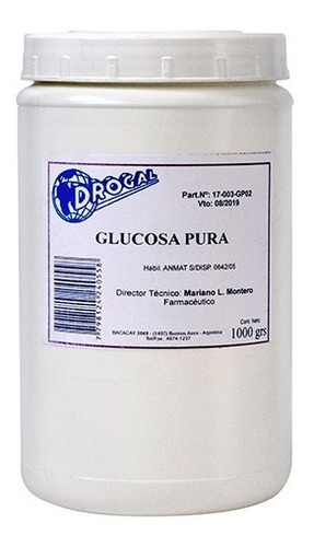 Glucosa Pura Calidad Medicinal X 1000 Gr  Drogal Pack X 2