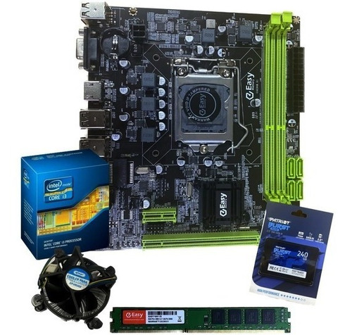 Kit Upgrade I3-2100+cooler+mboard H61 Gigabit+mem 8gb+ssd240