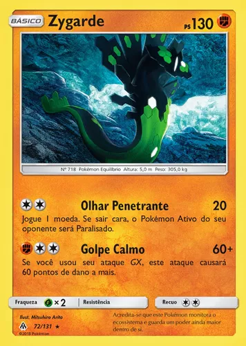 carta pokémon zygarde gx rara - Comprar Cartas Colecionáveis