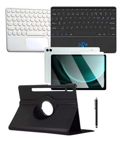 Kit Capa Teclado + Hydrogel + Caneta Para Galaxy Tab S9 Fe