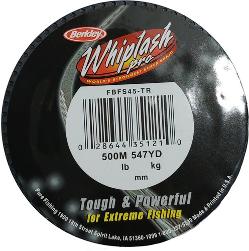 Bobina Multifilamento Berkley Whiplash 500mts 0,18mm 17kg