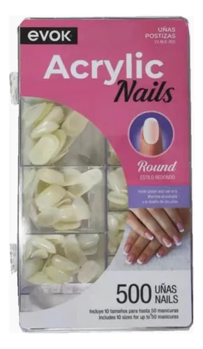 Uñas Postizas Redondas Evok 500 Unidades Rs5