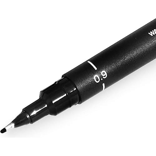 Uni Pin Fineliner Drawing Pen Black Ink 0.9mm Nib Pack ...