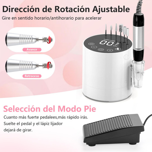 Drill Para Uñas, Torno Eléctrico Para Uñas De 35000 Rpm,