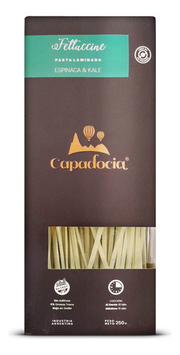 Pasta Fettuccine Espinaca Y Kale Sin Tacc Capadocia 250g X3