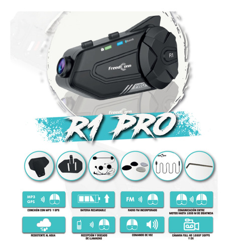 Intercomunicador R1 Pro Freedconn Con Cámara Wifi