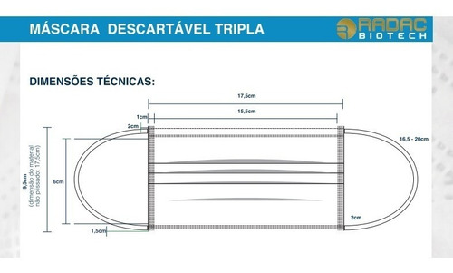 Imagem 7 de 8 de Mascara Facial Descartável Tnt Tripla Proteção 50 Unidades