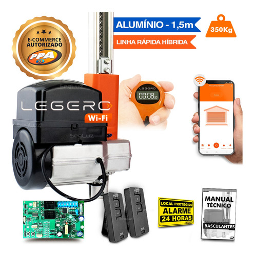 Kit Motor Ppa Portão Eletrônico Bv 1/3 Wifi App Portão 350kg