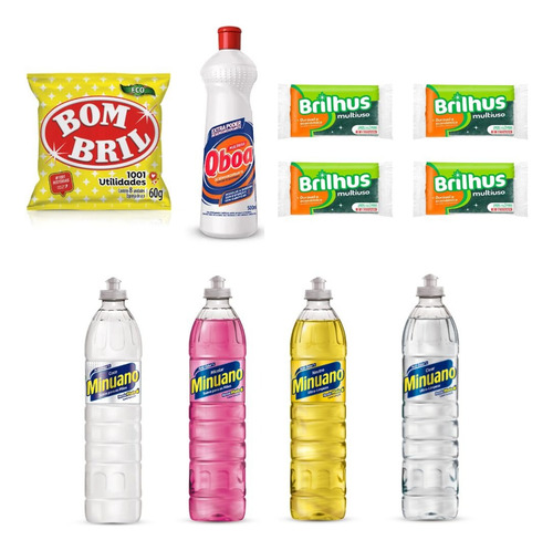 Kit Lava Louça Detergente Desengordurante Bombril E Esponja