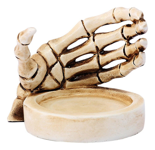 Portavelas De Mano Con Calavera Soporte De Candelabro De Res