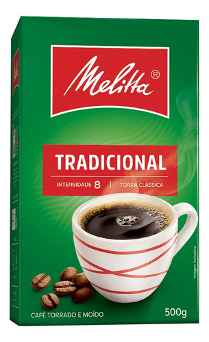 Café Torrado e Moído Tradicional Caixa 500g Melitta Intenso A Vácuo