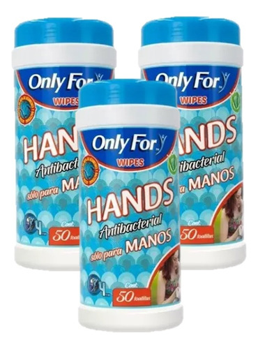 Onlyfor Toallitas Para Manos Anti-bacterial 50pza 3 Pack ** 