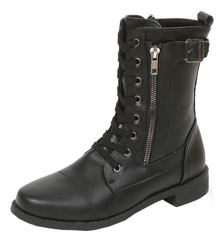 Botas G De Invierno Para Mujer, Color Sólido, Tacón Bajo, Me