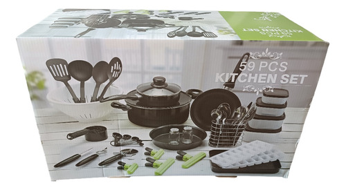 Set De Cocina Y Utensilios 59 Piezas Incluye Cubiertos