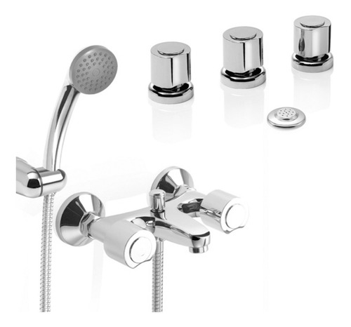 Combo Griferías Baño Piazza Optima Ducha Exterior Bidet Ahora 12 Y 18