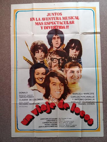 Antiguo Afiche De Pelicula - Un Viaje De Locos - 341-2 (Usado)