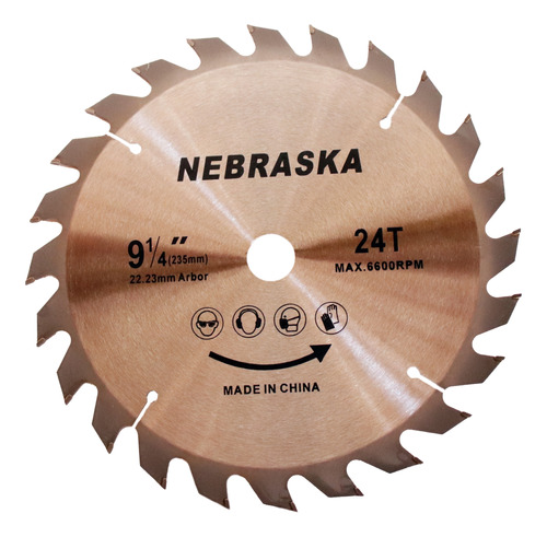 Disco Corte Nebraska Amoladora 235mm Madera 24 Dientes