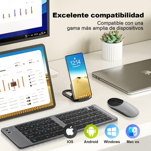 Teclado Y Ratón Inalámbricos Plegables, Mini Teclado Y Ratón