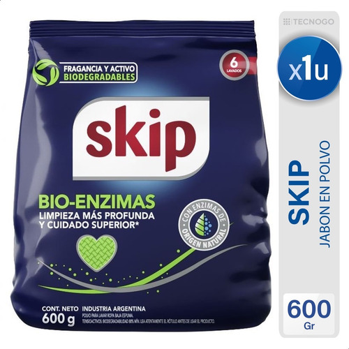 Jabon En Polvo Skip Bioenzimas Limpieza Profunda Doypack