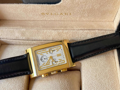 Bulgari Rettangolo De Ouro Amarelo Chronograph , Completo !! (Usado)