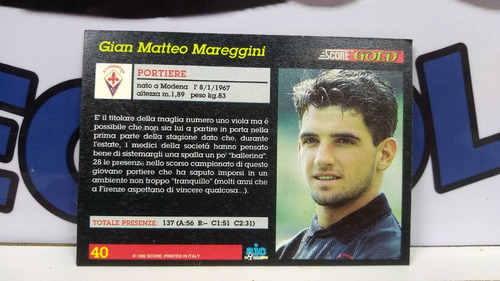 Punteggio 92 (italiano) Gian Matteo Mareggini Fiorentina N40