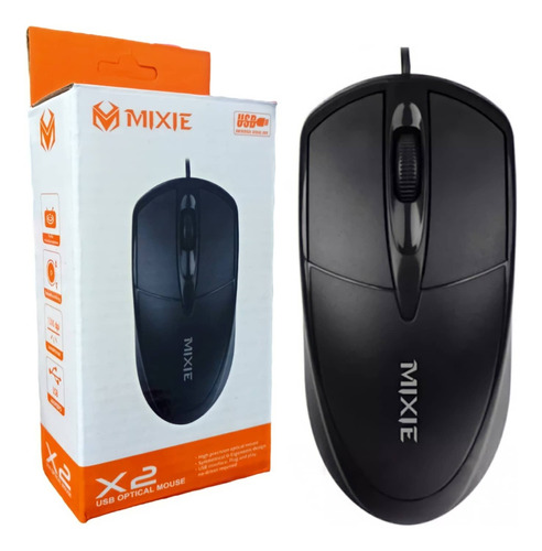 Mouse Ratón Óptico Usb Mixie X2 Pc Laptop