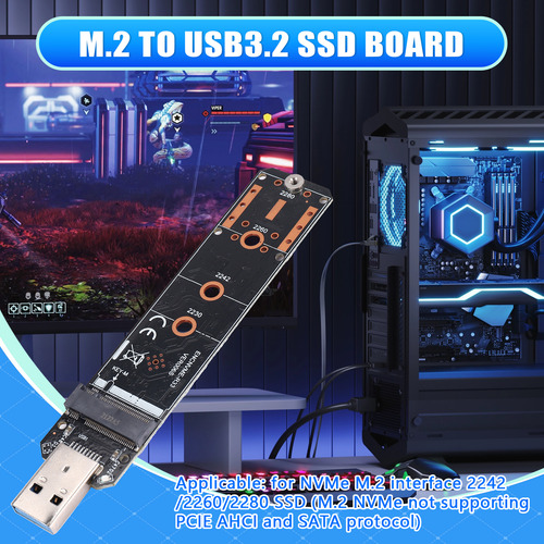 Adaptador M.2 Nvme Ssd A Usb3.2 Gen2 De 10 Gbps Adaptador M.