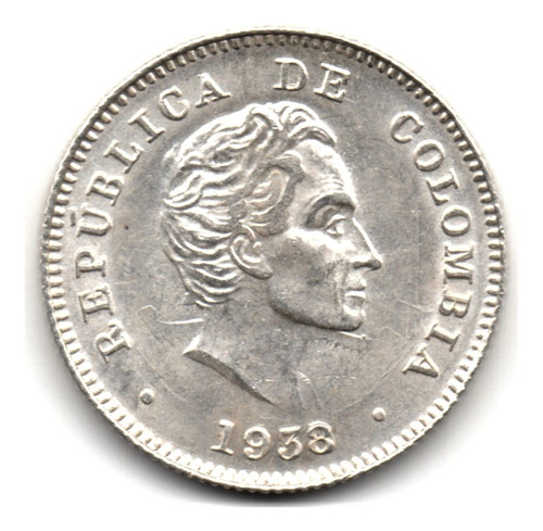 10 Centavos 1938 Plata Nueva Troquel Chocado