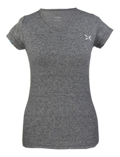 Remera Deportiva Running Dama Jaspeada Gris Yakka